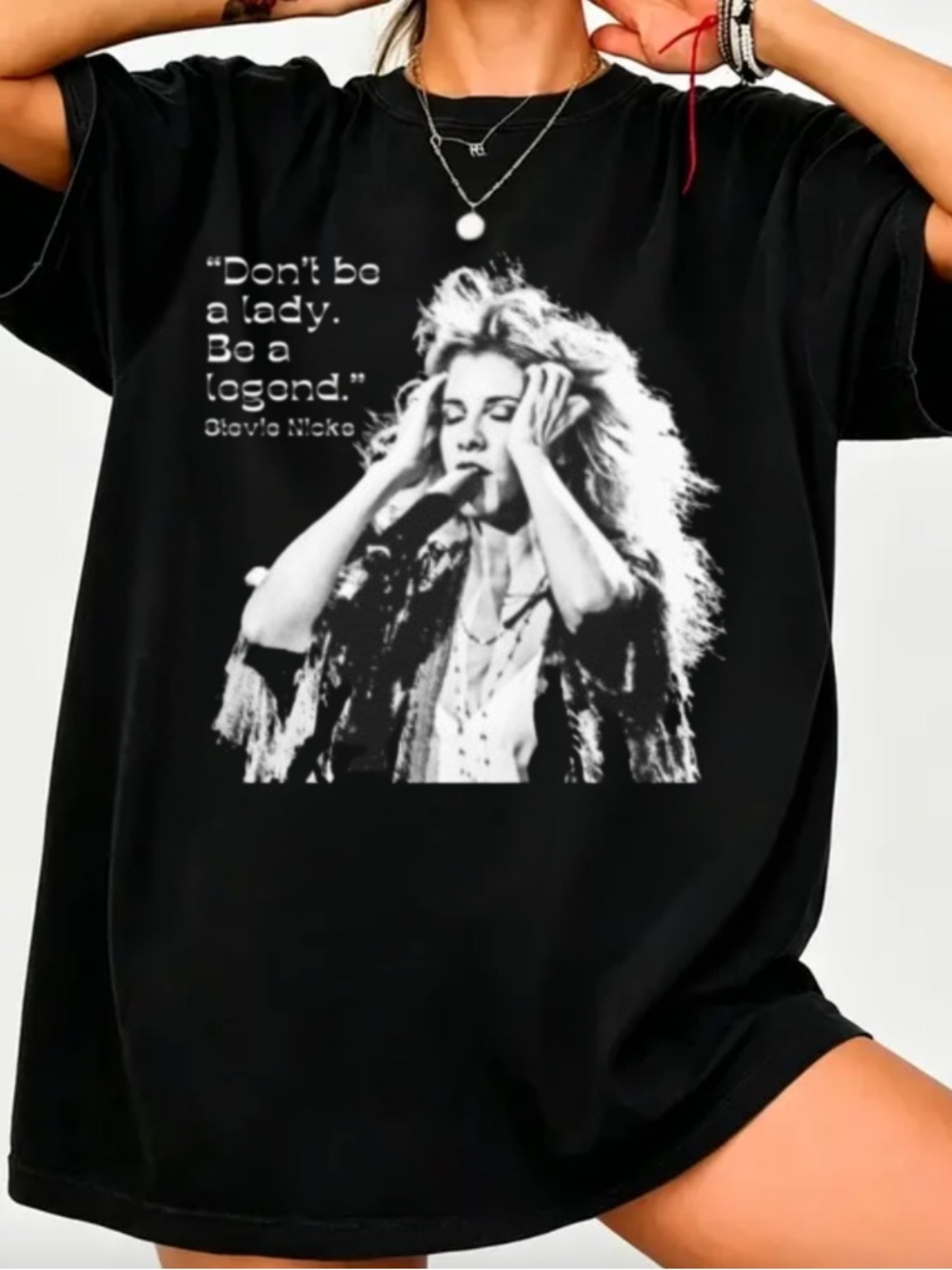 Gildan Black Stevie Nicks Graphic Tee, Gift For Music Fan